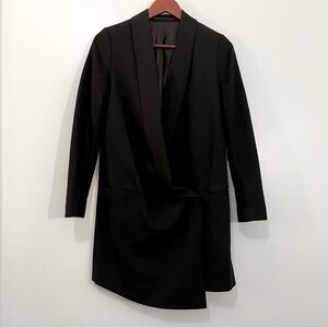 All Saints Black Italian Cloth Wool Blend Blazer Dress Size 2